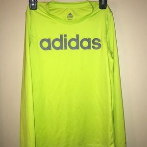 Lime Green Long Sleeve Adidas Shirt